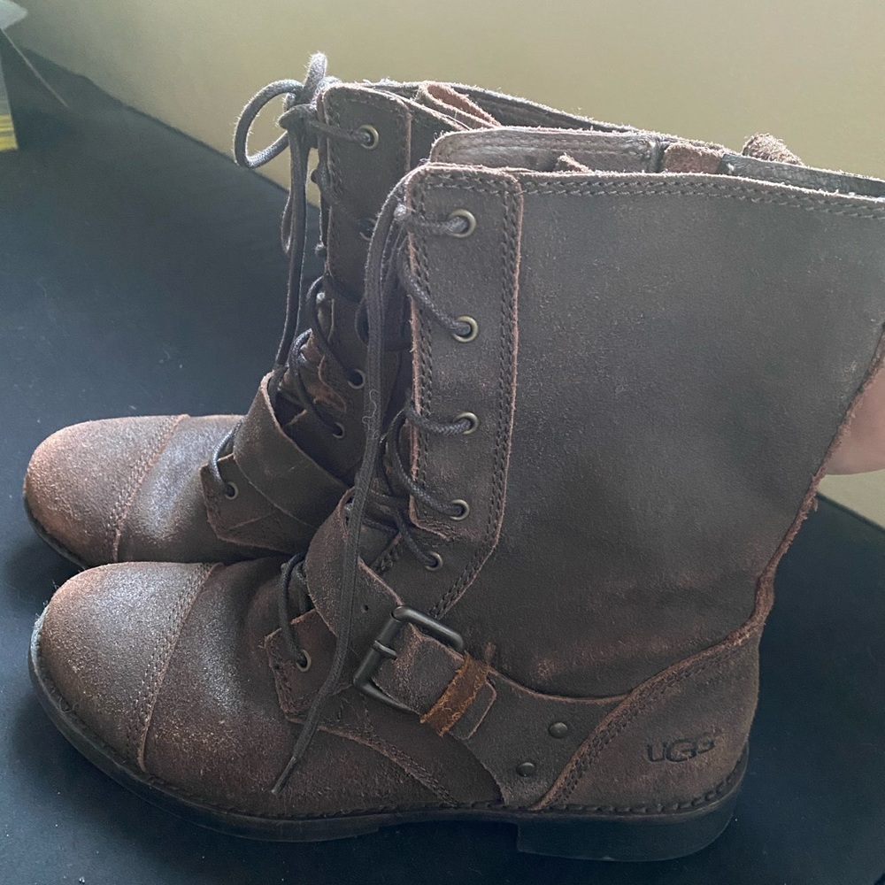 UGG Marela Chestnut LaceUp Combat Convertible Boot